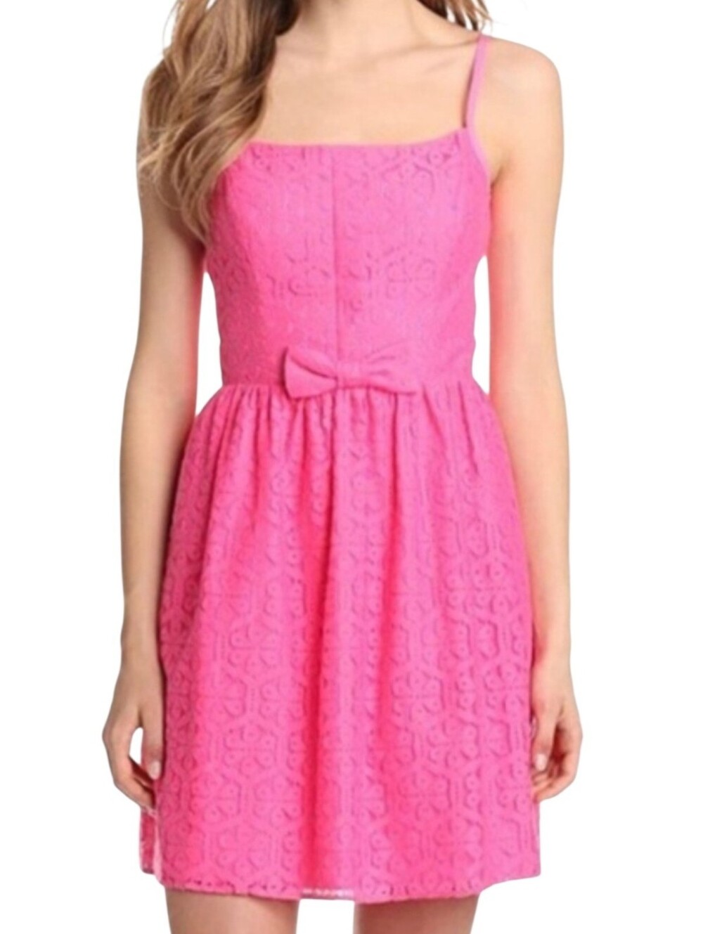 Lilly Pulitzer Antonia Fiesta Pink Lace Sleeveless Dress Size 10